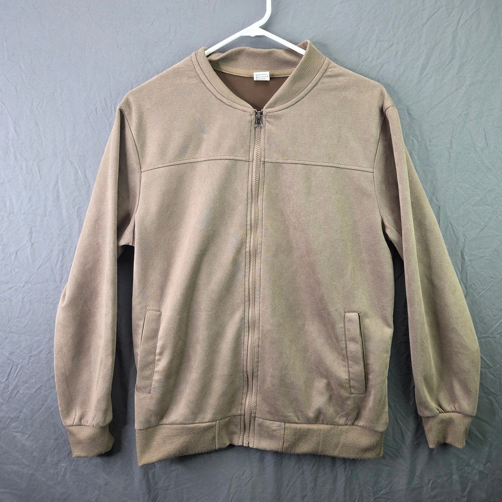 Unbranded‎ Bomber Jacket Mens Size S Tan Good Full Zip Textured Lightweight